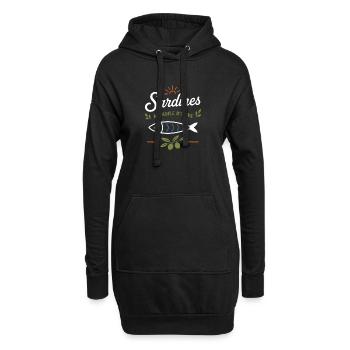 Sardines et Olive Vintage - Sweat-shirt à capuche long Femme - noir - Devant