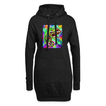 chameleon - Hoodie Dress - black - Front