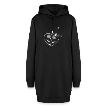 Schmetterlingdesign Pusteblumen Wiese Herzen Feen - Hoodie-Kleid - Schwarz - Vorne - AI Model Female 172 light (172cm)