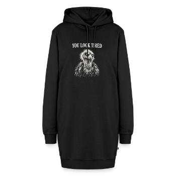 Eagle Humor, Tired Eagle, Eagle Mood - Hoodie-Kleid - Schwarz - Vorne - AI Model Female 172 light (172cm)