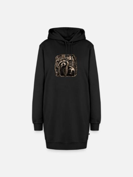 Trash Panda Night Crew Raccoon Opossum Skunk - Hoodie-Kleid - Schwarz