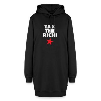 Solidarität, Tax The Rich - Hoodie-Kleid - Schwarz - Vorne - AI Model Female 172 light (172cm)