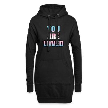 Les jeunes trans sont aimés - Sweat-shirt à capuche long Femme - noir - Devant
