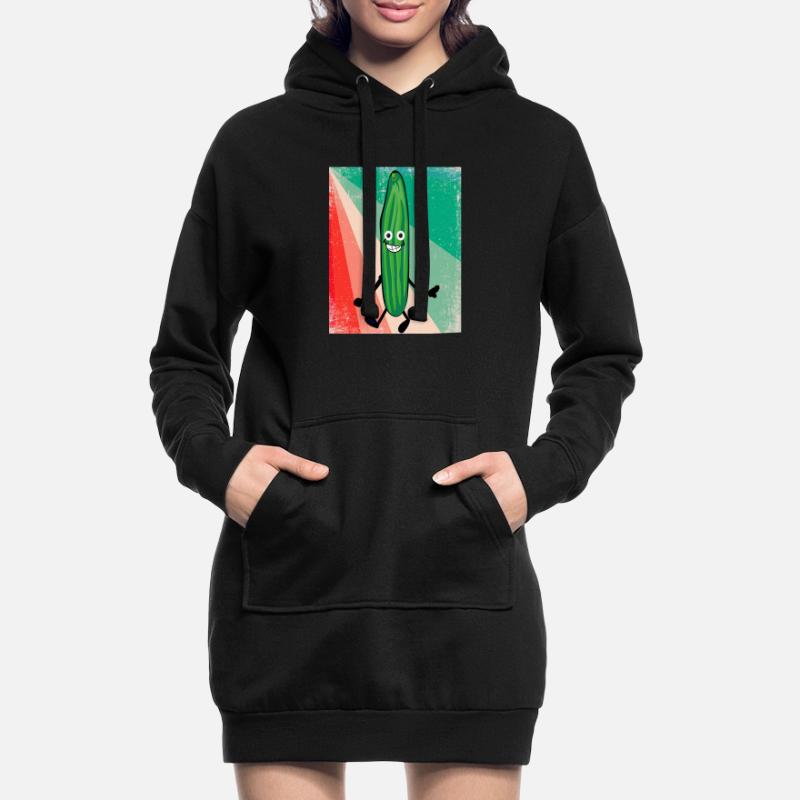 Concombre,Concombre,Concombre,Concombre,Concombre,Rétro Sweat-shirt à capuche long Femme