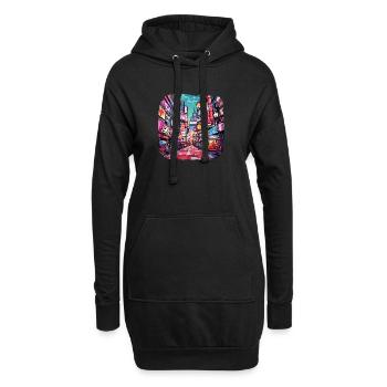 Chine - Sweat-shirt à capuche long Femme - noir - Devant