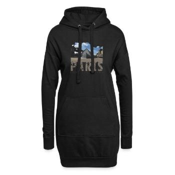 Paris, France- Louvre glass pyramid, - Hoodie-Kleid - Schwarz - Vorne