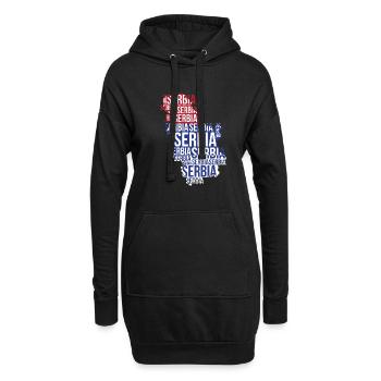 Serbia 2020 - Soccer Fussball Fan Land Srbija Srbs - Hoodie-Kleid - Schwarz - Vorne
