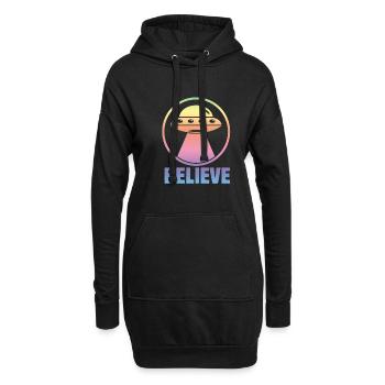 Außerirdische glauben an menschliche extraterrestr - Hoodie-Kleid - Schwarz - Vorne