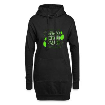 Weltvegetariertag 1. Oktober 1. Oktober Grünkohl-G - Hoodie-Kleid - Schwarz - Vorne