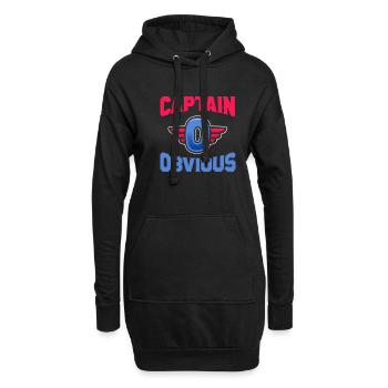 Capitaine Evil Superhero Meme - Sweat-shirt à capuche long Femme - noir - Devant