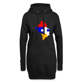 Drapeau de l'Artsakh Fort Haut-Karabakh Arménie Nati - Sweat-shirt à capuche long Femme - noir - Devant