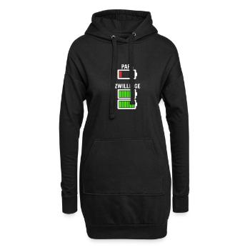 Papa Vater Dad Baby Zwillinge Lädt Geschenk Spruch - Hoodie-Kleid - Schwarz - Vorne