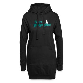 Future Geographer - Hoodie-Kleid - Schwarz - Vorne