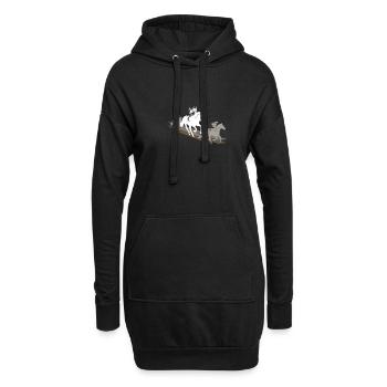 Cadeau course de chevaux chevaux équitation Proverbes - Sweat-shirt à capuche long Femme - noir - Devant