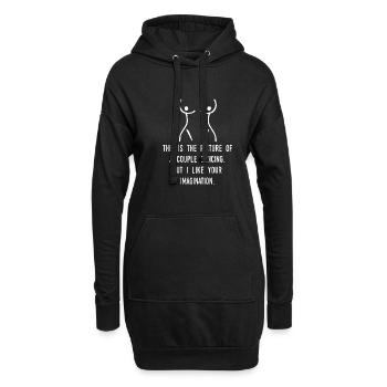 Couple dansant seins de l’imagination sale seins - Sweat-shirt à capuche long Femme - noir - Devant