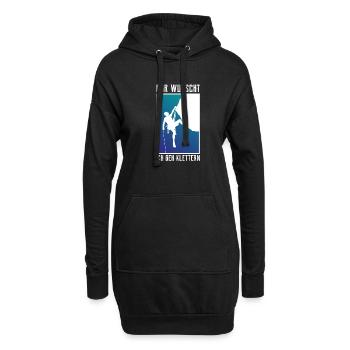 Mir Wurscht Ich geh Klettern - Klettern - Bouldern - Hoodie-Kleid - Schwarz - Vorne