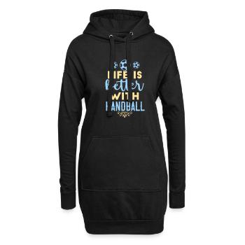 La vie est meilleure avec le gardien de handball Deutschla - Sweat-shirt à capuche long Femme - noir - Devant