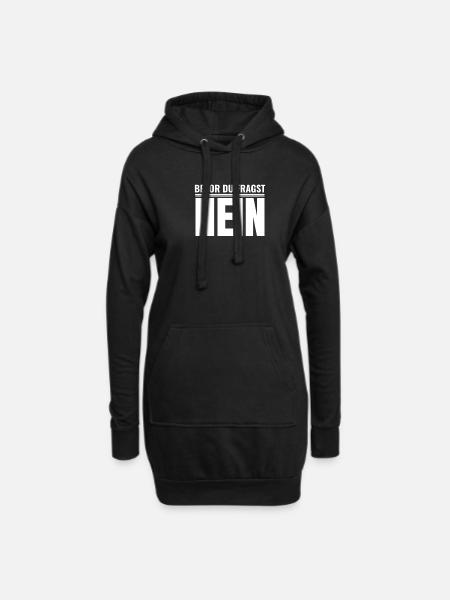 Bevor du fragst Nein Frage Antwort Negation Verzic - Hoodie-Kleid - Schwarz