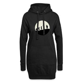 Opérateurs Evolution Moon - Sweat-shirt à capuche long Femme - noir - Devant