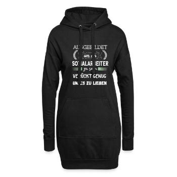 Sozialarbeiter Sozialpädagogik Soziale Arbeit Betr - Hoodie-Kleid - Schwarz - Vorne