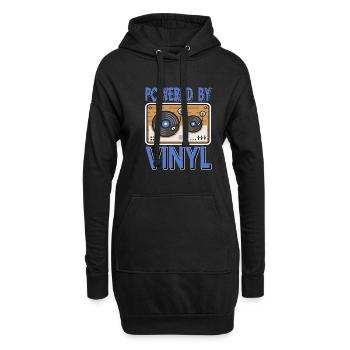 Powered by Vinyl Records - Hoodie-Kleid - Schwarz - Vorne