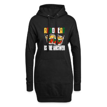 Afrobeat ist die Antwort - Hoodie-Kleid - Schwarz - Vorne