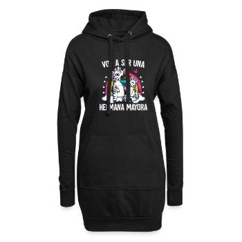 Je vais être une grande sœur zèbre - Sweat-shirt à capuche long Femme - noir - Devant