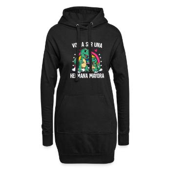Ich werde eine große Schwester des T-Rex sein - Hoodie-Kleid - Schwarz - Vorne
