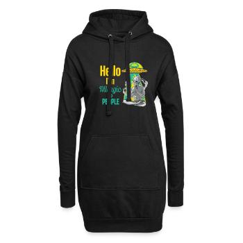 Hallo, Ich Bin Allergisch Gegen Menschen Allergie - Hoodie-Kleid - Schwarz - Vorne