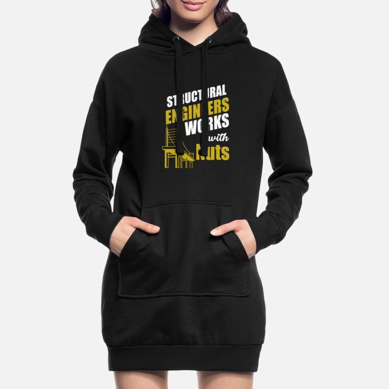 Construction carpenter structural engineer working with nuts Hoodie Dress