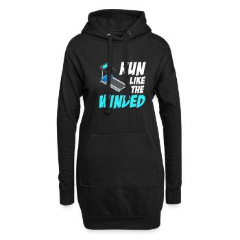 Laufen Wie Das Winded Laufband Workout Fitness - Hoodie-Kleid - Schwarz - Vorne