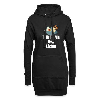 Sprich Mit Mir Eule Hören Halloween Kostüm Vögel - Hoodie-Kleid - Schwarz - Vorne