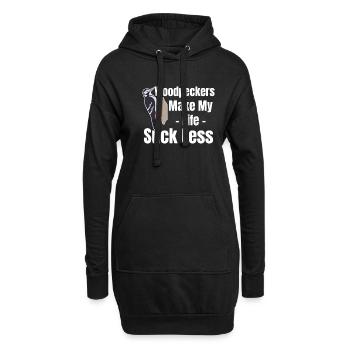 Les pics rendent la vie moins suceuse - Sweat-shirt à capuche long Femme - noir - Devant