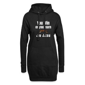 Vous gagnez ou vous apprenez le Jiujitsu, le Judo, - Sweat-shirt à capuche long Femme - noir - Devant