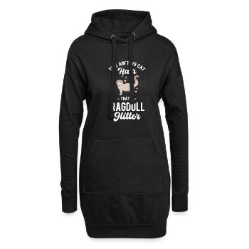 Ce ne sont pas des poils de chat, ce sont des paillettes ragdoll - Sweat-shirt à capuche long Femme - noir - Devant