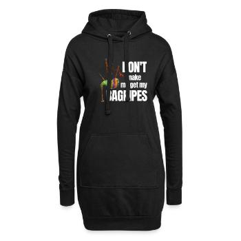 Don't Make Me Get My Bagpipes Klassisches - Hoodie-Kleid - Schwarz - Vorne