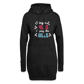 Slingin-pillen, Um Die Rechnungen Zu Bezahlen - Hoodie-Kleid - Schwarz - Vorne