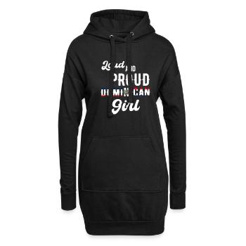 Forte Fière Fille Dominicaine Camiseta - Sweat-shirt à capuche long Femme - noir - Devant