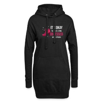 C’est normal d’être un peu obsédé par les chaussures - Sweat-shirt à capuche long Femme - noir - Devant