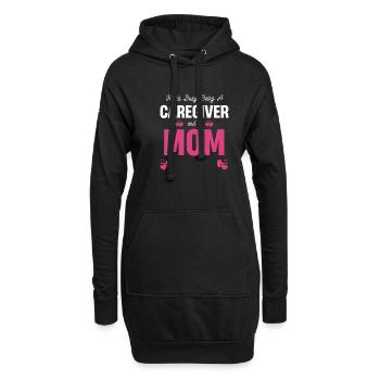 Irgendwie Damit Beschäftigt, Eine Pflegekraft Und - Hoodie-Kleid - Schwarz - Vorne