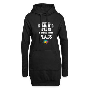Ich Genieße Lange Romantische Spaziergänge Zum - Hoodie-Kleid - Schwarz - Vorne