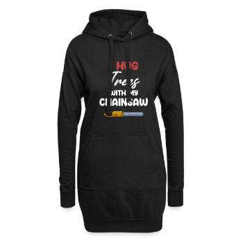 J’embrasse les arbres avec ma tronçonneuse plus drôle - Sweat-shirt à capuche long Femme - noir - Devant