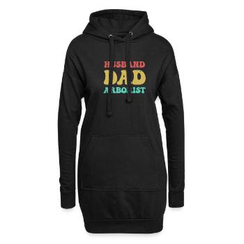 Mari. Papa. Arboriculteur. Papa bûcheron - Sweat-shirt à capuche long Femme - noir - Devant