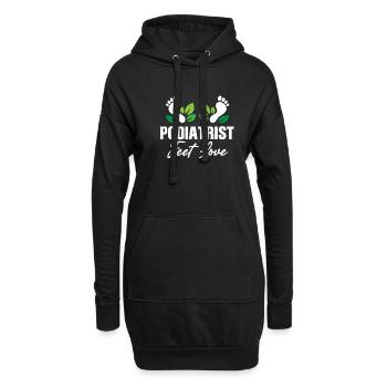 Podologe Füße Lieben Lustige Pediküre Plantar - Hoodie-Kleid - Schwarz - Vorne