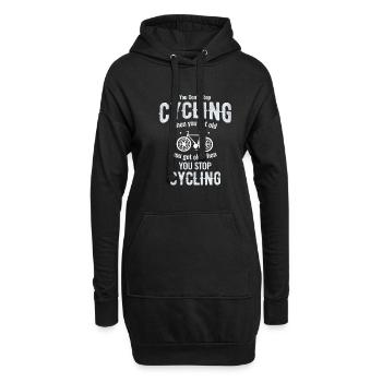 Du Hörst Nicht Auf Zu Radeln, Wenn Du Alt Wirst. - Hoodie-Kleid - Schwarz - Vorne