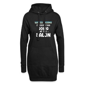 Le ski nautique est également moins cher que le wakeboard dans le salon - Sweat-shirt à capuche long Femme - noir - Devant