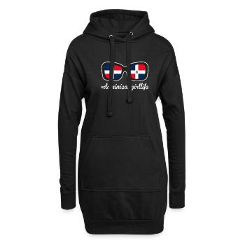 Fille dominicaine Life Pride Camiseta - Sweat-shirt à capuche long Femme - noir - Devant