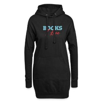 Books I love, bookworm, bookworm, - Hoodie Dress - black - Front