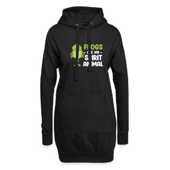 Les grenouilles sont mon animal de pouvoir Cottagecore Axolotl - Sweat-shirt à capuche long Femme - noir - Devant