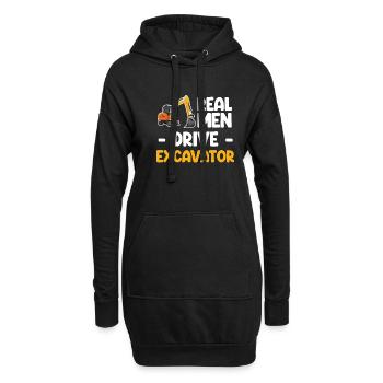Hommes réels conduisent pelle excavatrice excavatrice excavatrice - Sweat-shirt à capuche long Femme - noir - Devant
